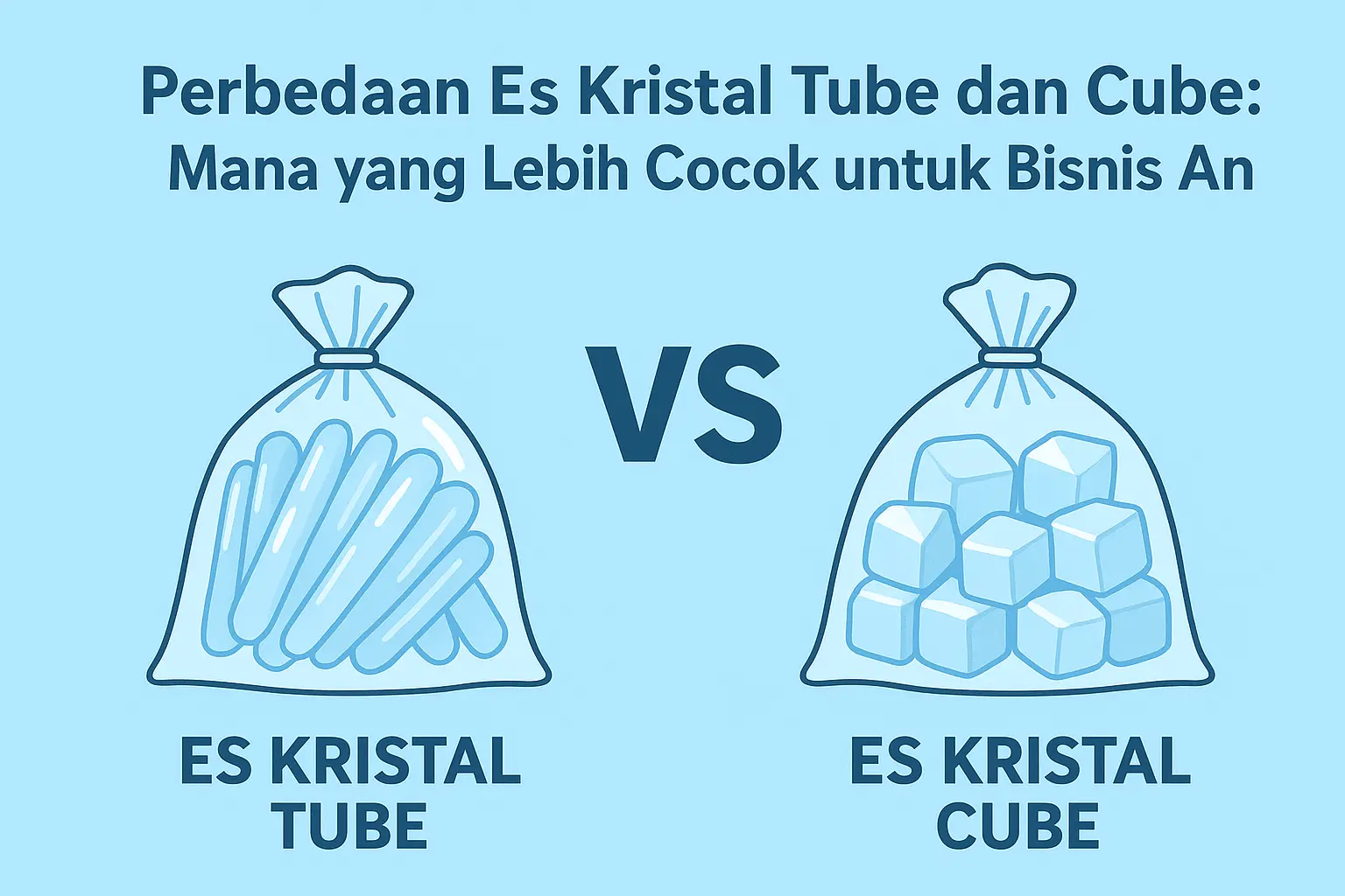Perbedaan Es Kristal Tube dan Cube: Mana yang Lebih Cocok untuk Bisnis Anda?